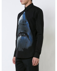 Мужская черная рубашка с принтом от Givenchy
