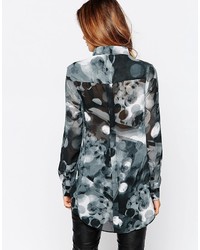 Женская черная рубашка с принтом от Religion