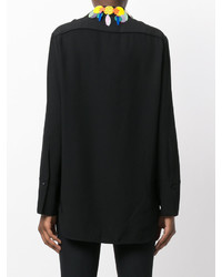 Женская черная рубашка с украшением от Christopher Kane