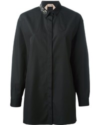 Женская черная рубашка с украшением от No.21