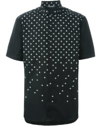 Мужская черная рубашка со звездами от Neil Barrett