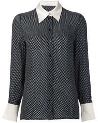 Женская черная рубашка со звездами от Saint Laurent