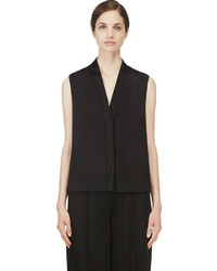 Черная сатиновая блузка от Calvin Klein Collection