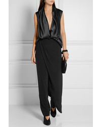 Черная сатиновая блузка от Haider Ackermann