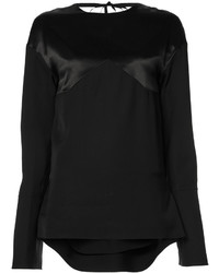 Черная сатиновая блузка от Josh Goot