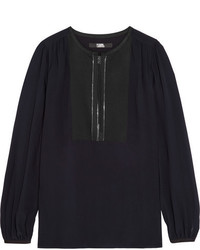 Черная сатиновая блузка от Karl Lagerfeld