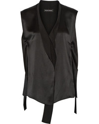 Черная сатиновая блузка от Narciso Rodriguez