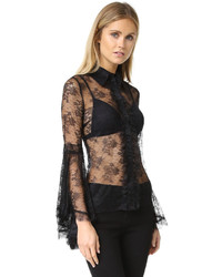 Черная сатиновая блузка от Alice McCall