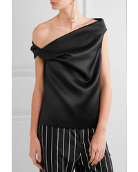 Черная сатиновая блузка от Balenciaga