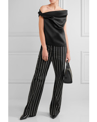 Черная сатиновая блузка от Balenciaga