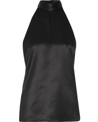 Черная сатиновая блузка от Pallas