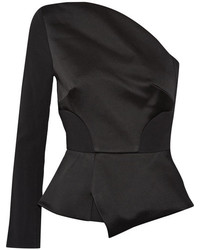 Черная сатиновая блузка от Roland Mouret