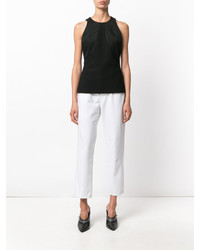 Черная сатиновая блузка от Versace