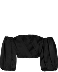 Черная сатиновая блузка от The Row