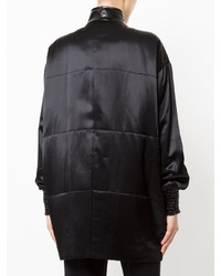 Женская черная сатиновая куртка от Lanvin