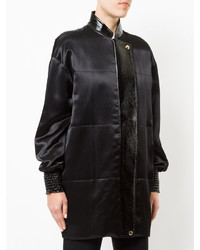 Женская черная сатиновая куртка от Lanvin