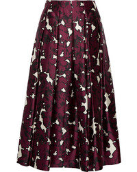 Черная сатиновая юбка с цветочным принтом