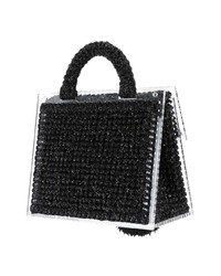 Черная соломенная большая сумка от 711