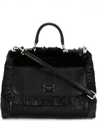 Черная соломенная большая сумка от Dolce & Gabbana
