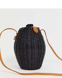 Черная соломенная сумка-мешок от Ellen & James