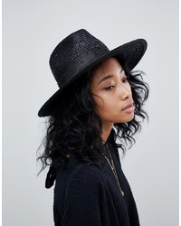 Женская черная соломенная шляпа от Brixton