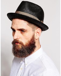 Мужская черная соломенная шляпа от Brixton