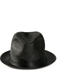 Мужская черная соломенная шляпа
