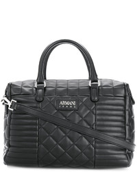 Черная стеганая большая сумка от Armani Jeans