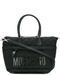 Черная стеганая большая сумка от Moschino