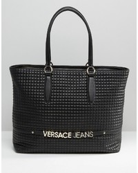 Черная стеганая большая сумка от Versace