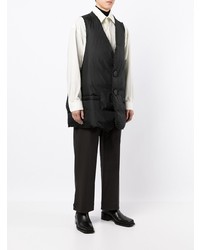 Мужская черная стеганая куртка без рукавов от Raf Simons