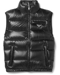 Мужская черная стеганая куртка без рукавов от Prada