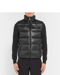 Мужская черная стеганая куртка без рукавов от Prada