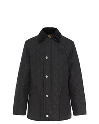 Черная стеганая куртка с воротником и на пуговицах от Burberry