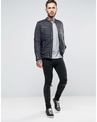 Мужская черная стеганая куртка от Diesel