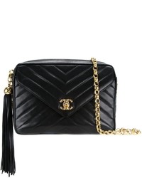 Черная стеганая сумка через плечо от Chanel