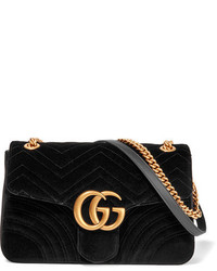 Черная стеганая сумка через плечо от Gucci