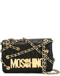Черная стеганая сумка через плечо от Moschino