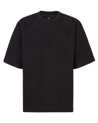 Мужская черная стеганая футболка с круглым вырезом от Fendi