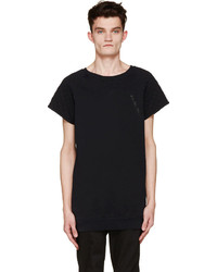 Мужская черная стеганая футболка с круглым вырезом от Pierre Balmain