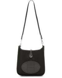 Женская черная сумка из плотной ткани от Hermes