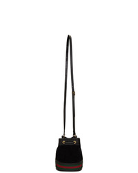 Черная сумка-мешок из плотной ткани от Gucci