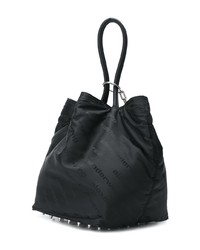 Черная сумка-мешок из плотной ткани от Alexander Wang