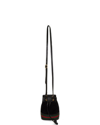 Черная сумка-мешок из плотной ткани от Gucci