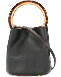 Черная сумка-мешок с рельефным рисунком от Marni