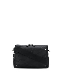 Черная сумка почтальона из плотной ткани с камуфляжным принтом от Valentino