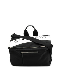 Черная сумка почтальона из плотной ткани с принтом от Givenchy