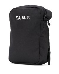 Черная сумка почтальона из плотной ткани с принтом от F.A.M.T.