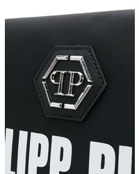 Черная сумка почтальона из плотной ткани от Philipp Plein