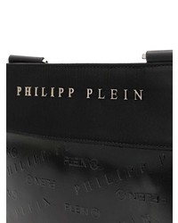 Черная сумка почтальона из плотной ткани от Philipp Plein